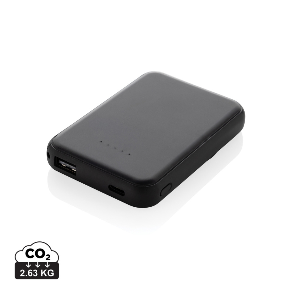 Logo trade corporate gift photo of: Stellar RCS recycled plastic 5000 mah 5W magnetic powerbank