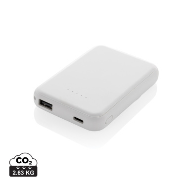 Logo trade promotional products image of: Stellar RCS recycled plastic 5000 mah 5W magnetic powerbank