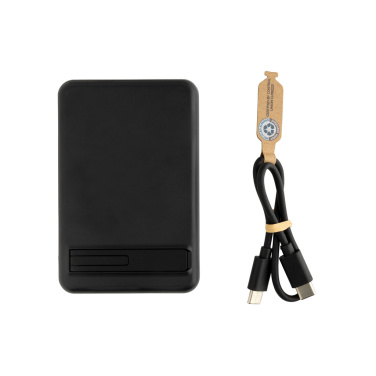 Logotrade promotional products photo of: Zen RCS rplastic 5000 mah 5W magnetic bamboo powerbank
