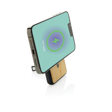 Logotrade promotional merchandise image of: Zen RCS rplastic 5000 mah 5W magnetic bamboo powerbank