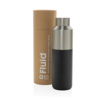 Logo trade advertising product photo of: Fluid RCS certified recycled steel water bottle 600ml