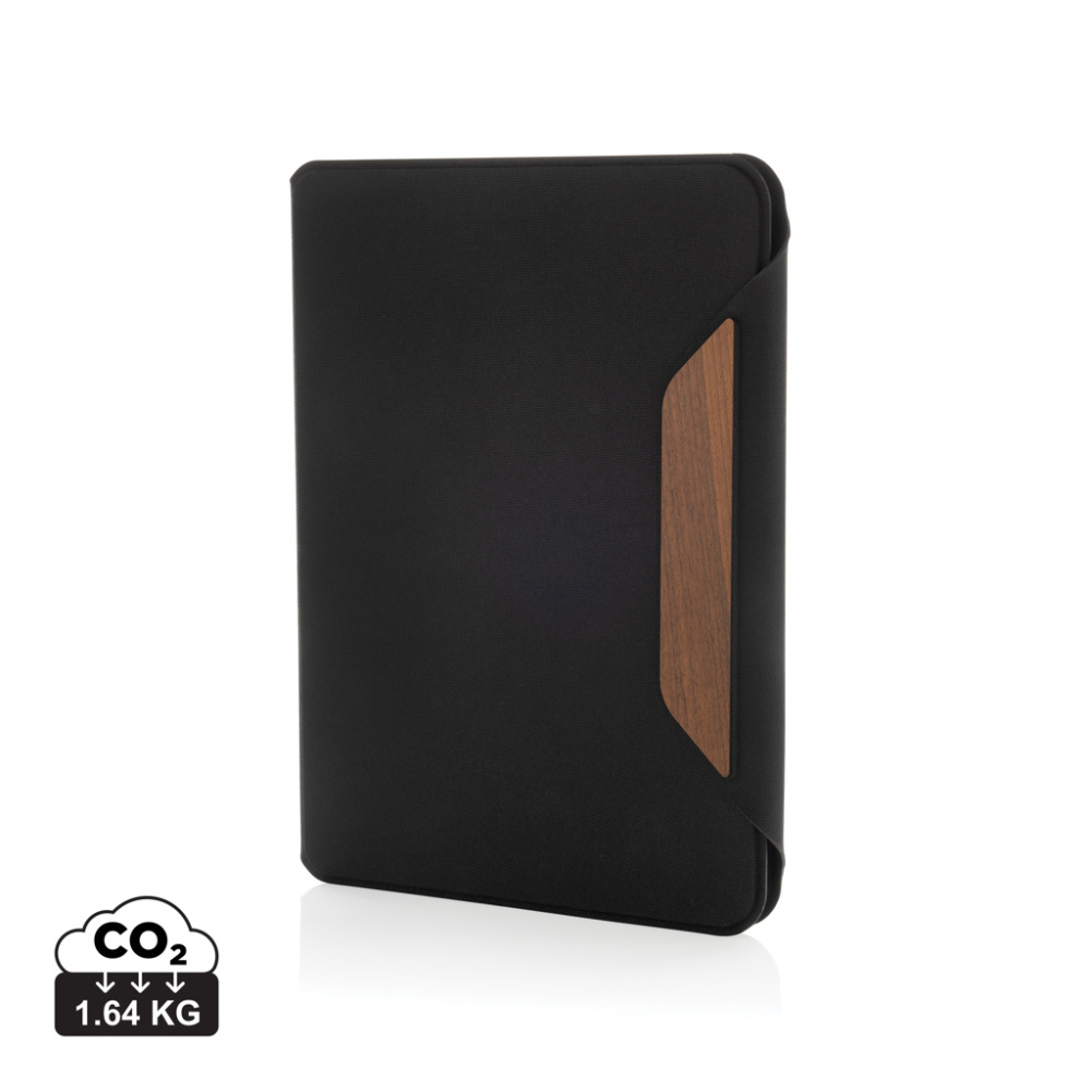 Logo trade advertising products image of: Teri AWARE™ RPET and walnut A5 portfolio
