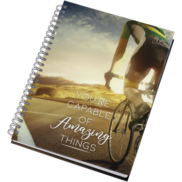 Logo trade promotional giveaways image of: Desk-Mate® A5 hard cover undated diary