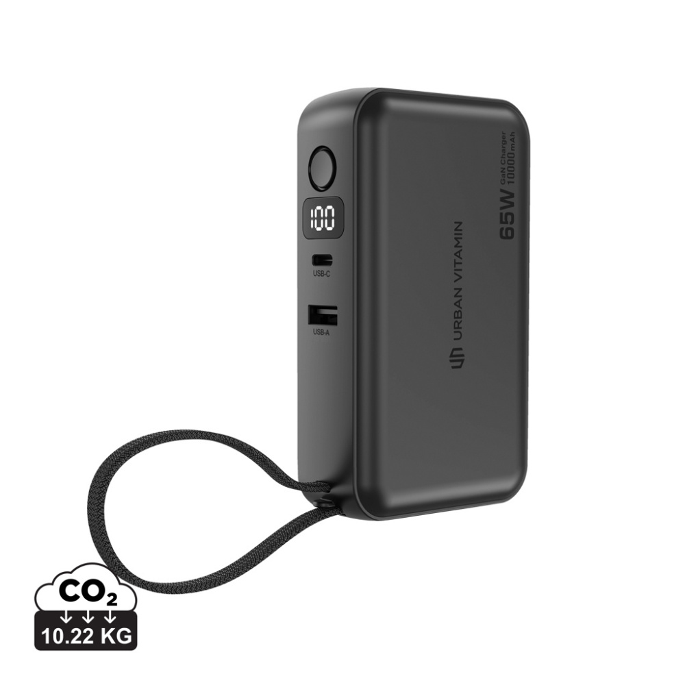 Logo trade promotional products image of: Urban Vitamin Eureka hybrid GANcharger 10000mah powerbank65W