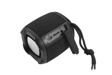 Logo trade promotional merchandise photo of: Bluetooth speaker HERMON Schwarzwolf