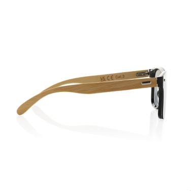 Logo trade corporate gifts image of: Prism RCS recycled plastic sunglasses with bamboo frame