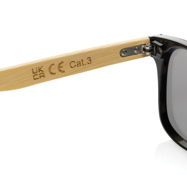 Logo trade corporate gifts image of: Prism RCS recycled plastic sunglasses with bamboo frame