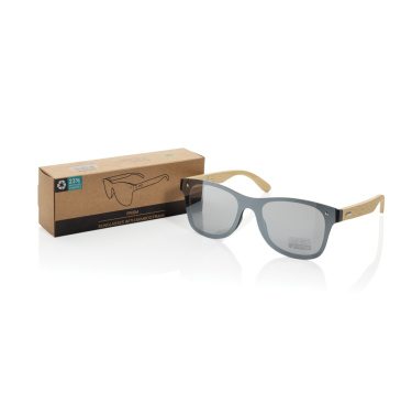 Logo trade promotional item photo of: Prism RCS recycled plastic sunglasses with bamboo frame