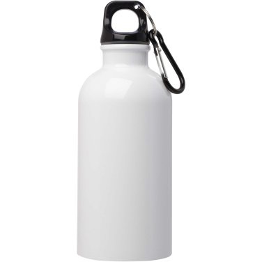 Logo trade promotional merchandise picture of: Oregon 400 ml RCS certified single wall stainless steel water bottle with carabiner