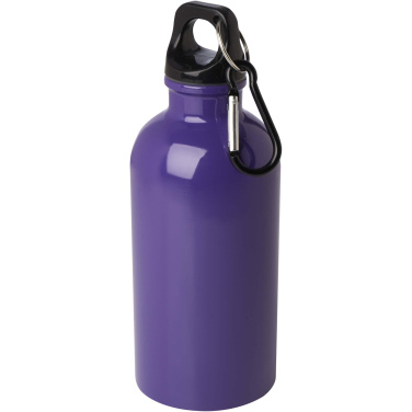 Logo trade business gift photo of: Oregon 400 ml RCS certified single wall stainless steel water bottle with carabiner
