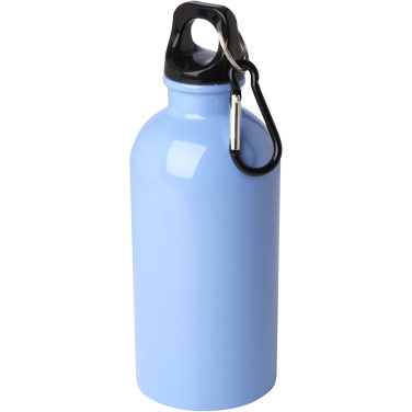 Logo trade promotional giveaways image of: Oregon 400 ml RCS certified single wall stainless steel water bottle with carabiner