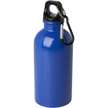 Logotrade corporate gift picture of: Oregon 400 ml RCS certified single wall stainless steel water bottle with carabiner