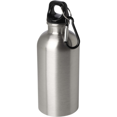 Logotrade business gifts photo of: Oregon 400 ml RCS certified single wall stainless steel water bottle with carabiner