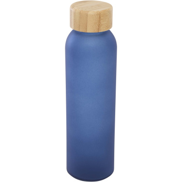 Logotrade advertising products photo of: Lume 500 ml matte soda lime glass bottle with bamboo lid