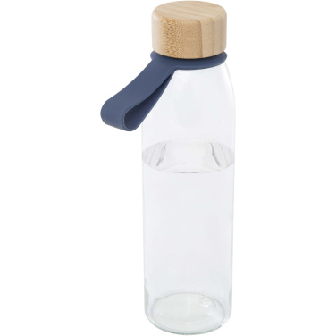 Logo trade advertising products picture of: Porto 500 ml glass water bottle with silicone handle and bamboo lid
