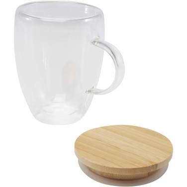 Logo trade business gift photo of: Leona 350 ml glass cup with bamboo lid
