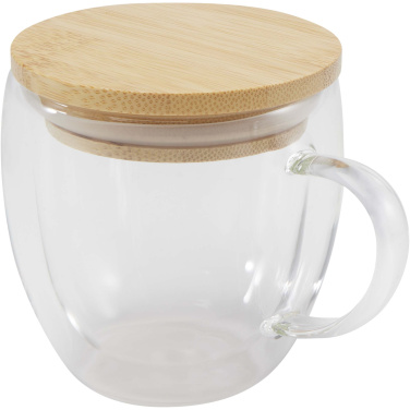 Logo trade corporate gifts image of: Lenora 250 ml glass cup with bamboo lid