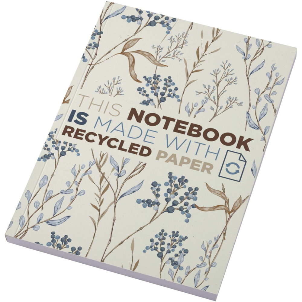 Logo trade corporate gifts picture of: Novella Austen A5 recycled soft cover notebook - 100 sheets