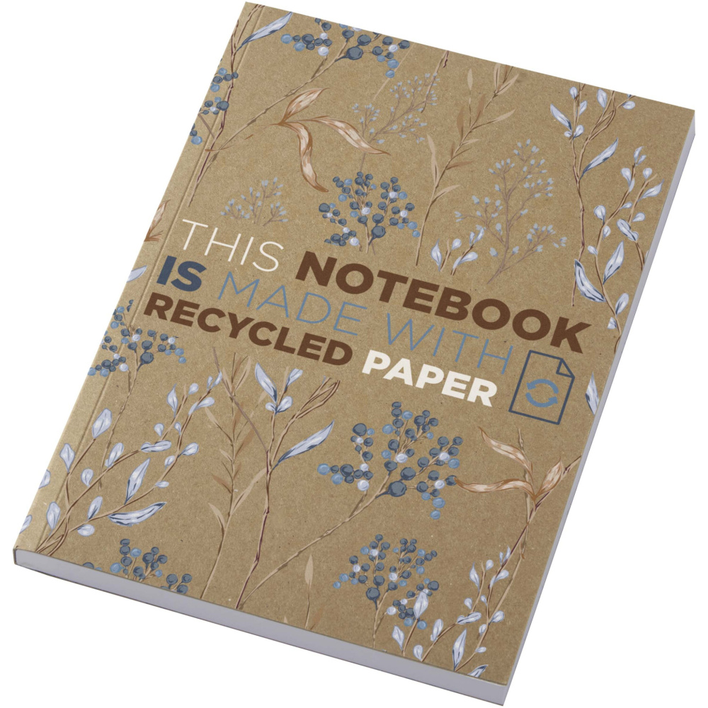 Logo trade corporate gifts picture of: Novella Austen A5 recycled soft cover kraft notebook - 100 sheets