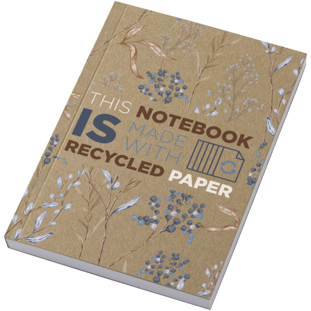 Logo trade promotional giveaway photo of: Novella Austen A6 recycled soft cover kraft notebook - 100 sheets