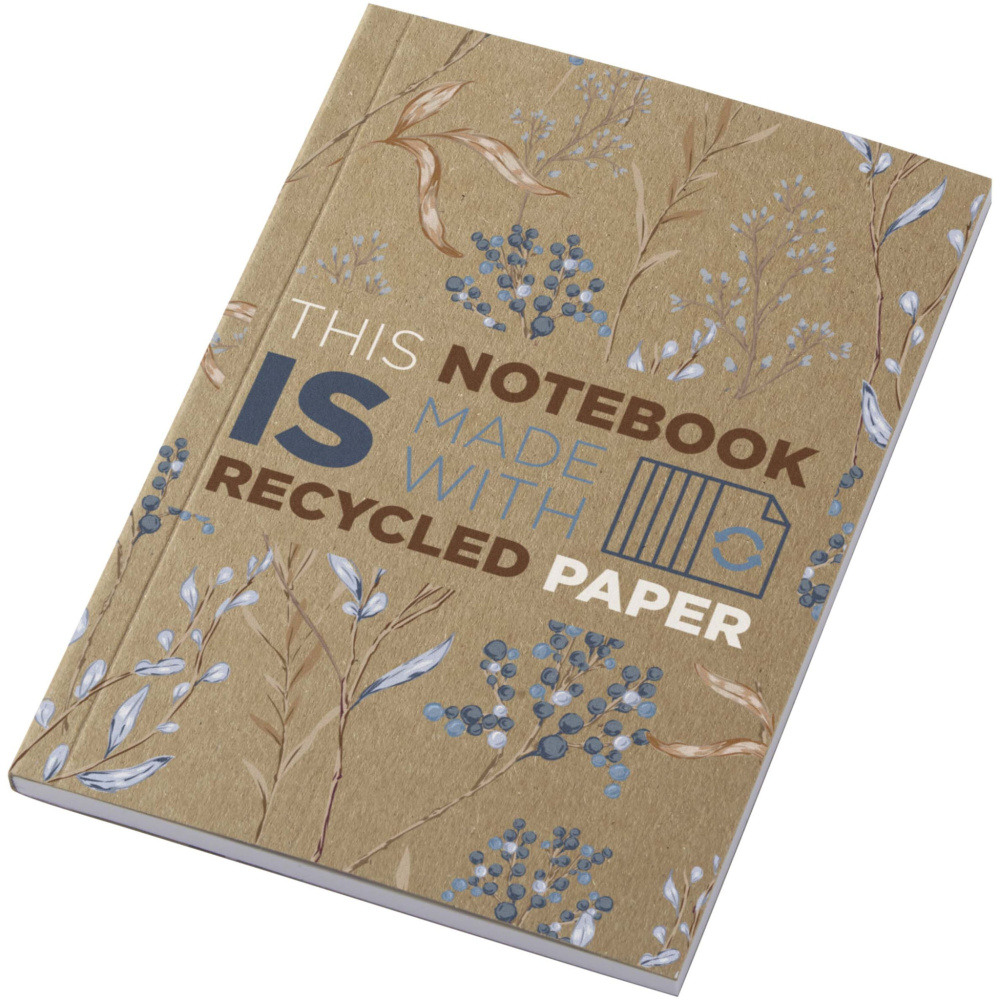 Logo trade advertising product photo of: Novella Austen A6 recycled soft cover kraft notebook - 50 sheets