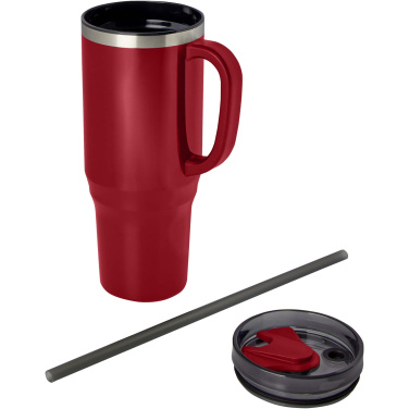 Logo trade promotional merchandise picture of: Melbourne 1200 ml RCS certified insulated tumbler with straw