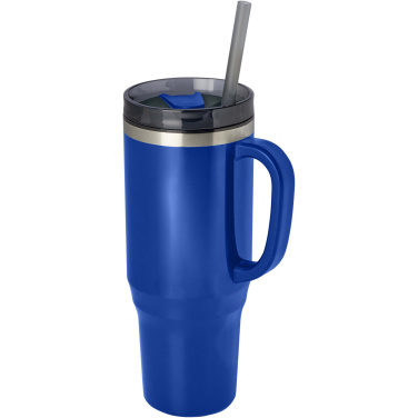 Logo trade promotional merchandise image of: Melbourne 1200 ml RCS certified insulated tumbler with straw