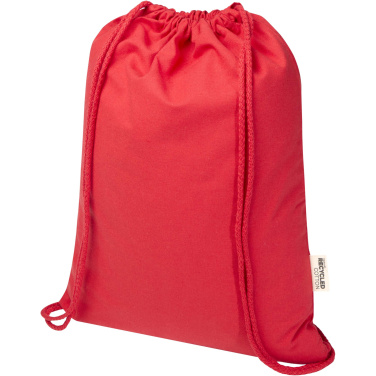 Logotrade business gift image of: Oregon Blend 140 g/m² GRS recycled drawstring bag 5L