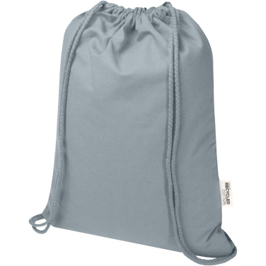 Logo trade promotional giveaways picture of: Oregon Blend 140 g/m² GRS recycled drawstring bag 5L