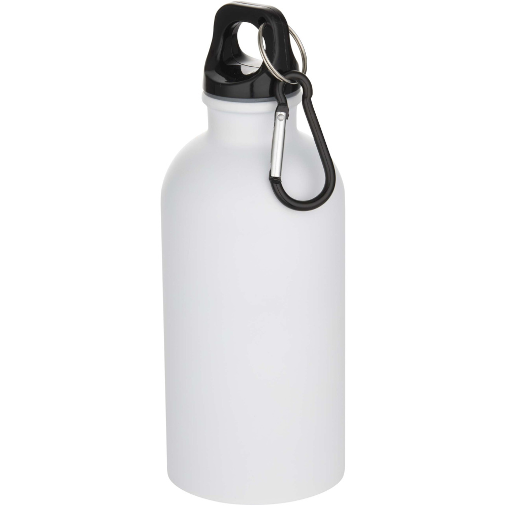 Logotrade promotional merchandise photo of: Oregon 400 ml matte RCS recycled single wall stainless steel water bottle with carabiner