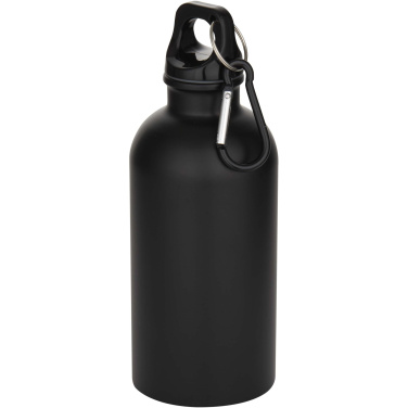 Logo trade promotional giveaways picture of: Oregon 400 ml matte RCS recycled single wall stainless steel water bottle with carabiner
