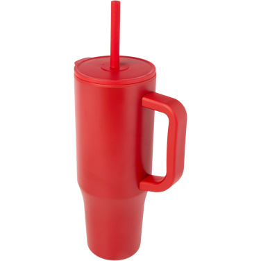 Logotrade advertising product image of: Brady 900 ml RCS certified insulated tumbler with silicone straw