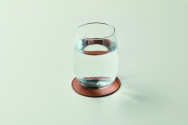 Logo trade corporate gifts image of: Round coaster in PU