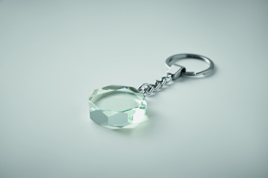 Logo trade promotional gifts image of: Glass round award key ring