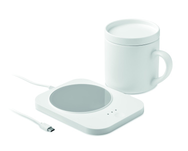 Logo trade promotional giveaways picture of: Wireless charger mug warmer set