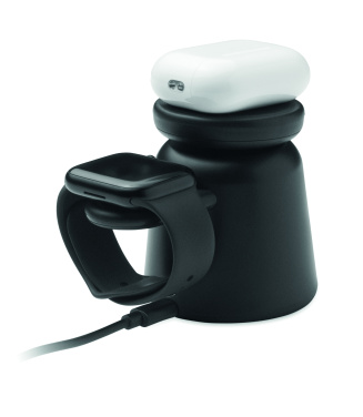 Logo trade promotional merchandise image of: 3 in 1 wireless charger 15W