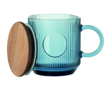 Logo trade promotional merchandise photo of: Ribbed glass mug 300ml