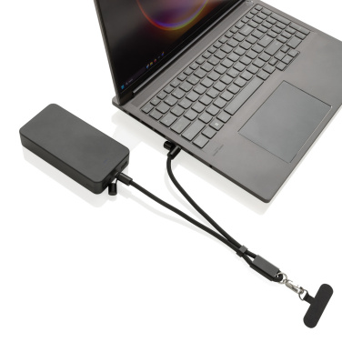 Logo trade promotional giveaway photo of: LoopAmp RCS RPET adjustable phone wrist strap 60W cable