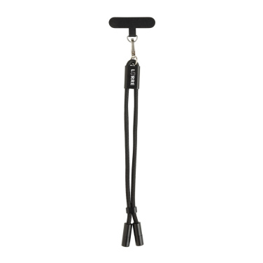 Logo trade promotional merchandise picture of: LoopAmp RCS RPET adjustable phone wrist strap 60W cable