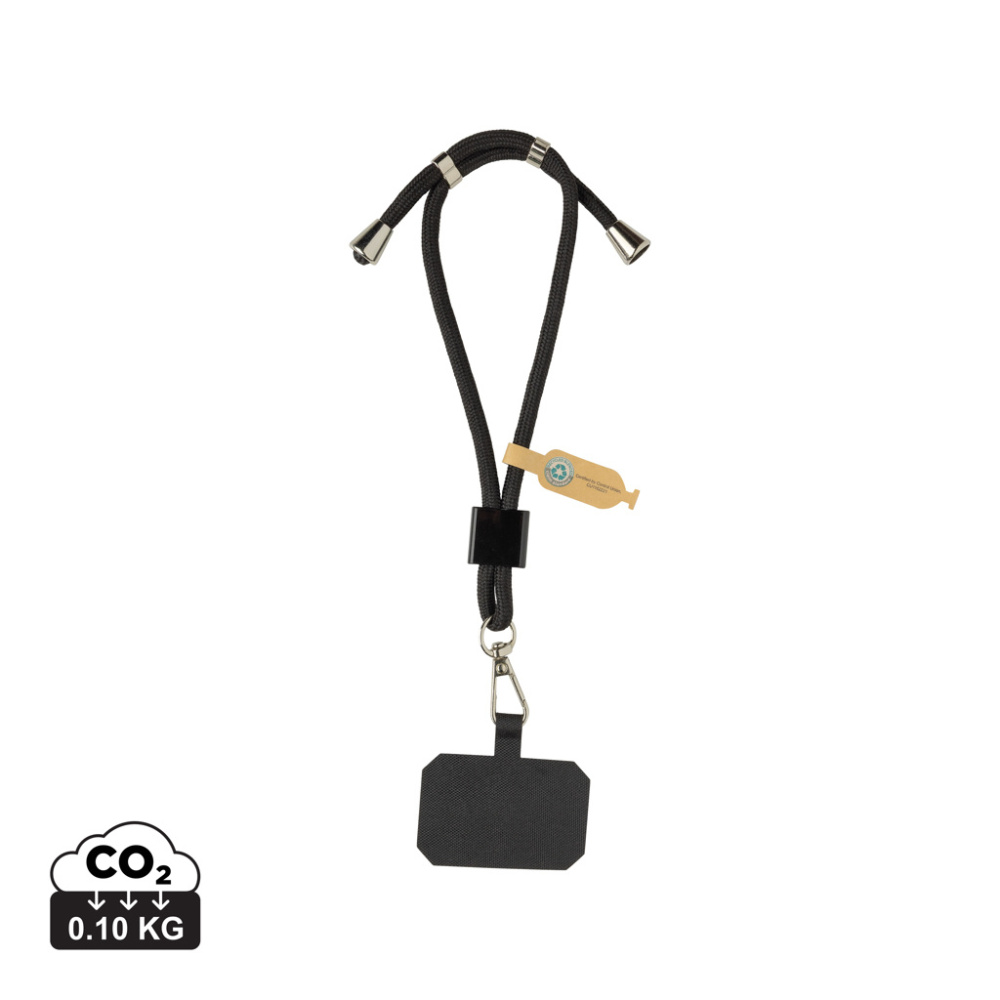 Logo trade business gifts image of: CarryLoop RCS recycled PET adjustable phone holder wristlet