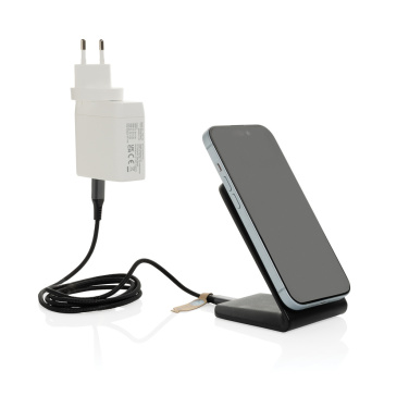 Logo trade promotional giveaway photo of: VoltPerch RCS recycled plastic 15W magnetic wireless charger
