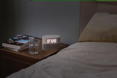 Logo trade promotional merchandise picture of: LumaRise RCS reycled plastic white noise alarm clock