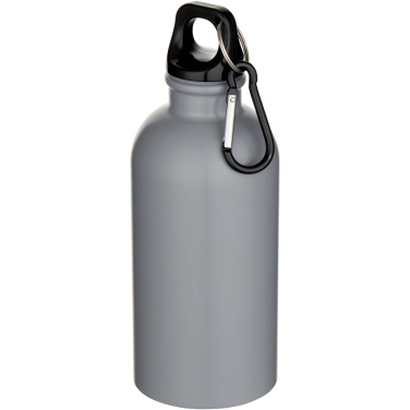 Logo trade corporate gift photo of: Oregon 400 ml matte RCS recycled single wall stainless steel water bottle with carabiner