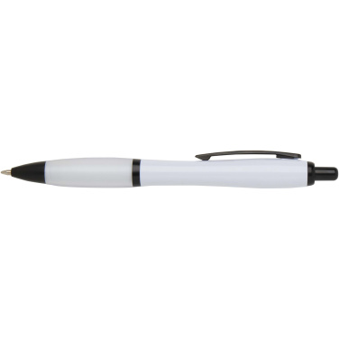 Logo trade promotional gift photo of: Nash recycled plastic ballpoint pen with black trims (black ink)
