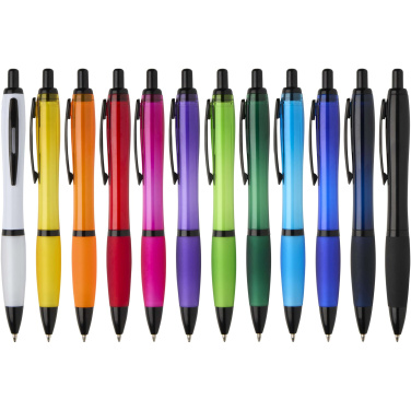 Logotrade advertising product picture of: Nash recycled plastic ballpoint pen with black trims (black ink)