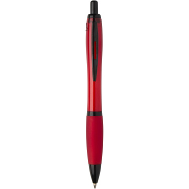 Logotrade business gift image of: Nash recycled plastic ballpoint pen with black trims (black ink)