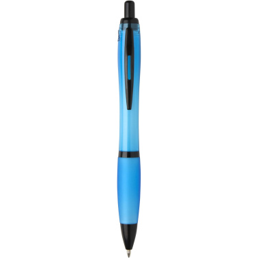 Logo trade promotional merchandise image of: Nash recycled plastic ballpoint pen with black trims (black ink)