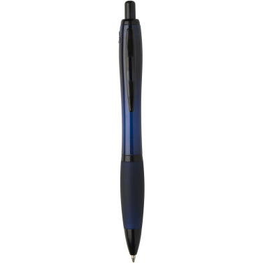 Logo trade promotional gifts image of: Nash recycled plastic ballpoint pen with black trims (black ink)