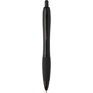 Logotrade business gifts photo of: Nash recycled plastic ballpoint pen with black trims (black ink)