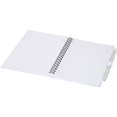 Logotrade promotional giveaways photo of: Niove recycled plastic soft cover notebook and ballpoint pen set (blue ink)